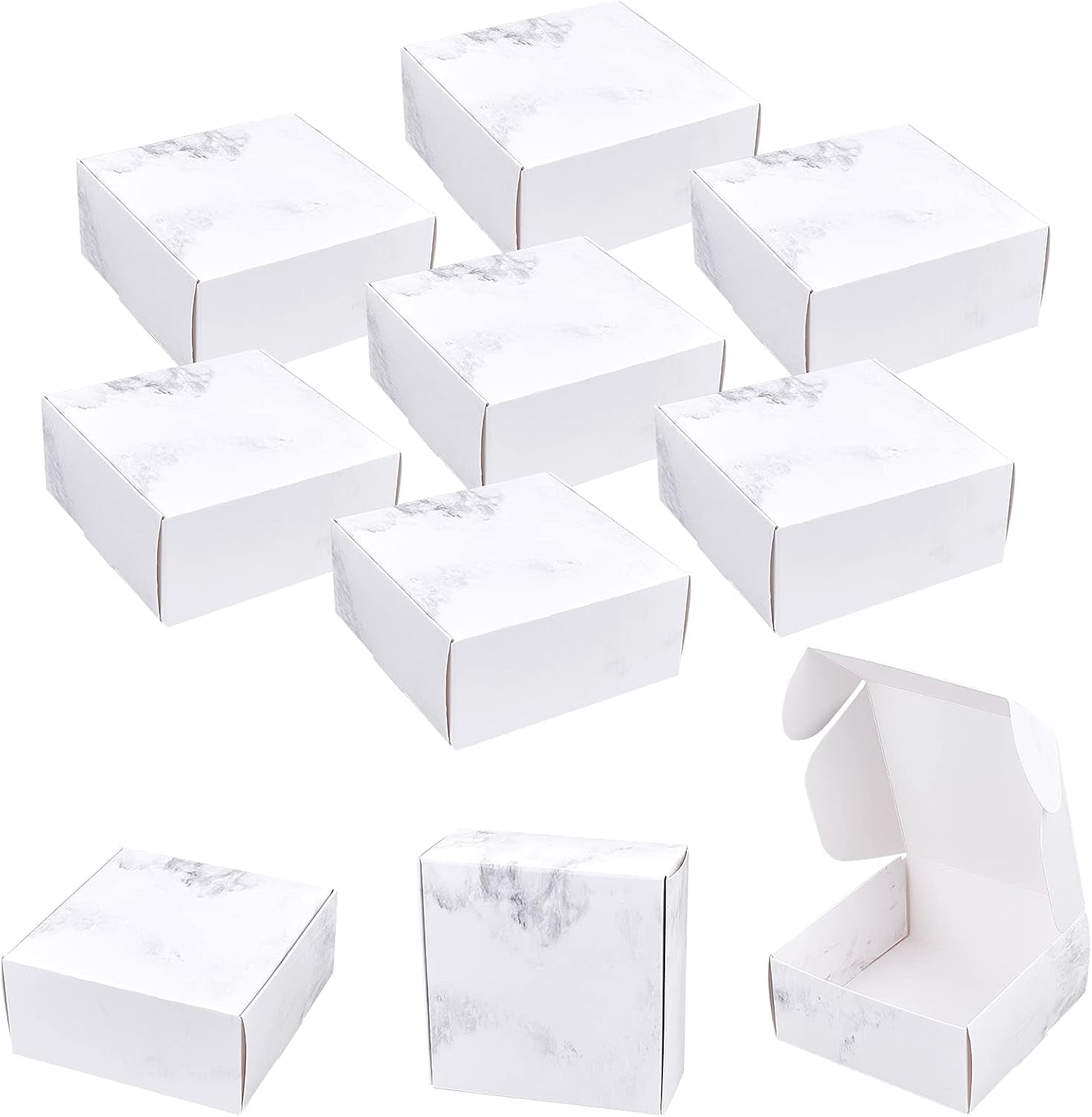 Colorful 20pcs 3.5x3.5x1.6 Inch Creative Paper (Light Grey Marble ...
