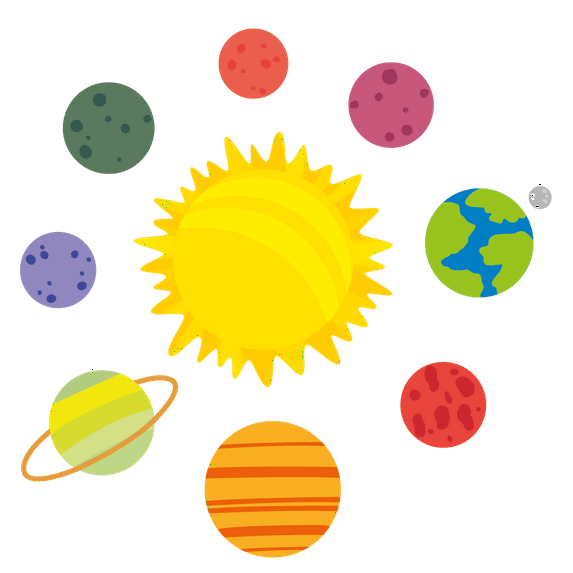 Colorful 25" x 25" Outer Space Art Removable Vinyl Wall DÃ©cor Sticker Multicolored Sun & Planets Solar System Design Easy To Apply Kids Bedroom Home Adhesive Wall Decal