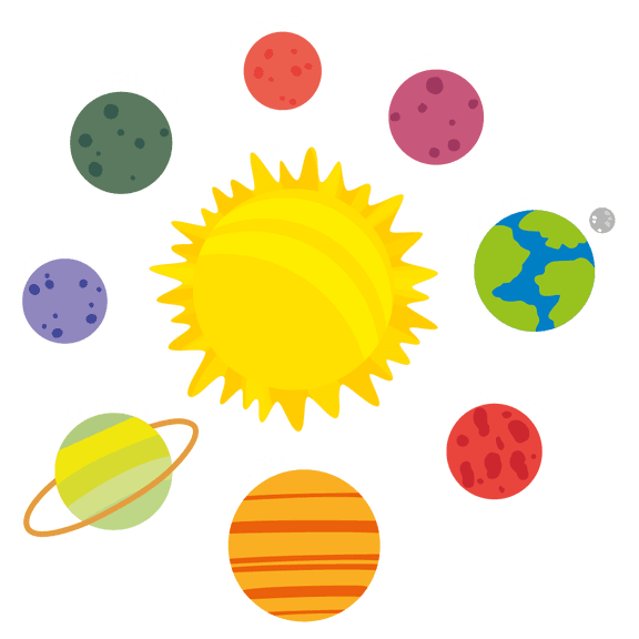 Colorful 28" x 28" Outer Space Art Removable Vinyl Wall DÃ©cor Sticker Multicolored Sun & Planets Solar System Design Easy To Apply Kids Bedroom Home Adhesive Wall Decal