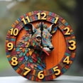 thumbnail image 1 of Colorful 2D Animal Wall Clock Decoration Art 10-Inch Silent Wooden Wall Clock, Battery Operated (AA Batteries Not Included), Artistic Home Decor, 1 of 7
