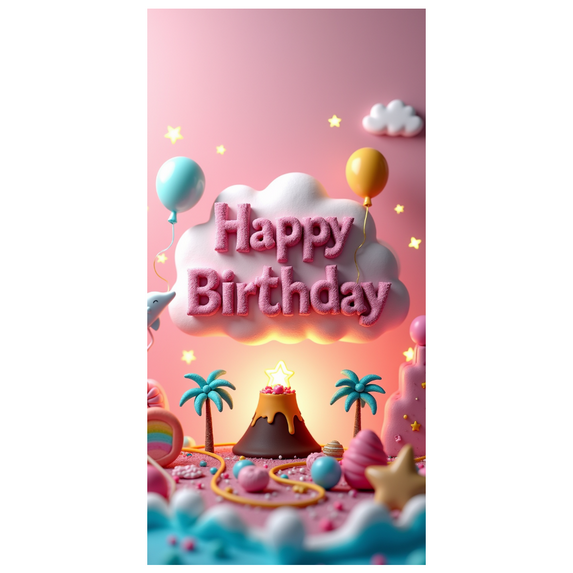 Colorful 3D Happy Birthday Banner Backdrop Background Decor for Birthday Party Photography Props Party Supplies Celebrations Decorations