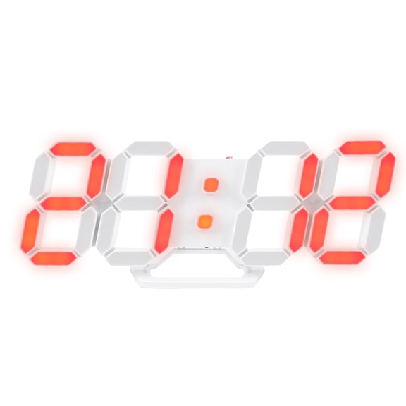 Colorful 3D LED Digital Wall Clock with Temperature Date Display Silent Luminous Hanging Tabletop Clock for Living Room Office Kitchen Decor / 10.2 x 5.5 x 1.2 inches
