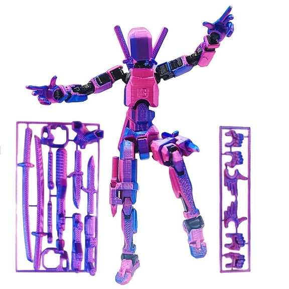 Colorful 3D Printed T13 Lucky Figure Doll, Endless Fun and Perfect Holiday Surprise Gift, Titan 13 Robot, Collectible Doll, Anime Fans(Assembly Completed)