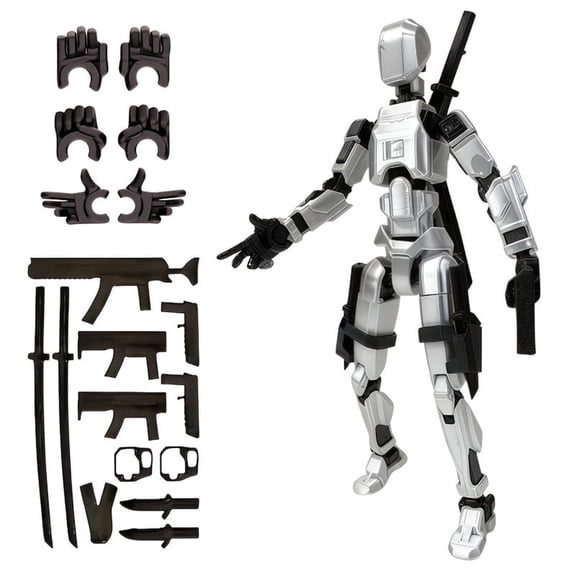 Colorful 3D Printed T13 Lucky Figure Doll, Endless Fun and Perfect Holiday Surprise Gift, Titan 13 Robot, Collectible Doll, Anime Fans(Assembly Completed)