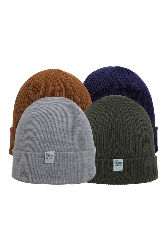 Colorful 4 Beanie Bundle | Brown,Olive,Navy,Black