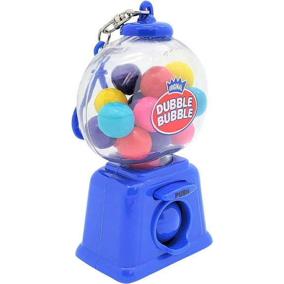 Colorful 4" GUMBALL Dispenser Machine (Blue) Keychains with Original Gumballs Included!