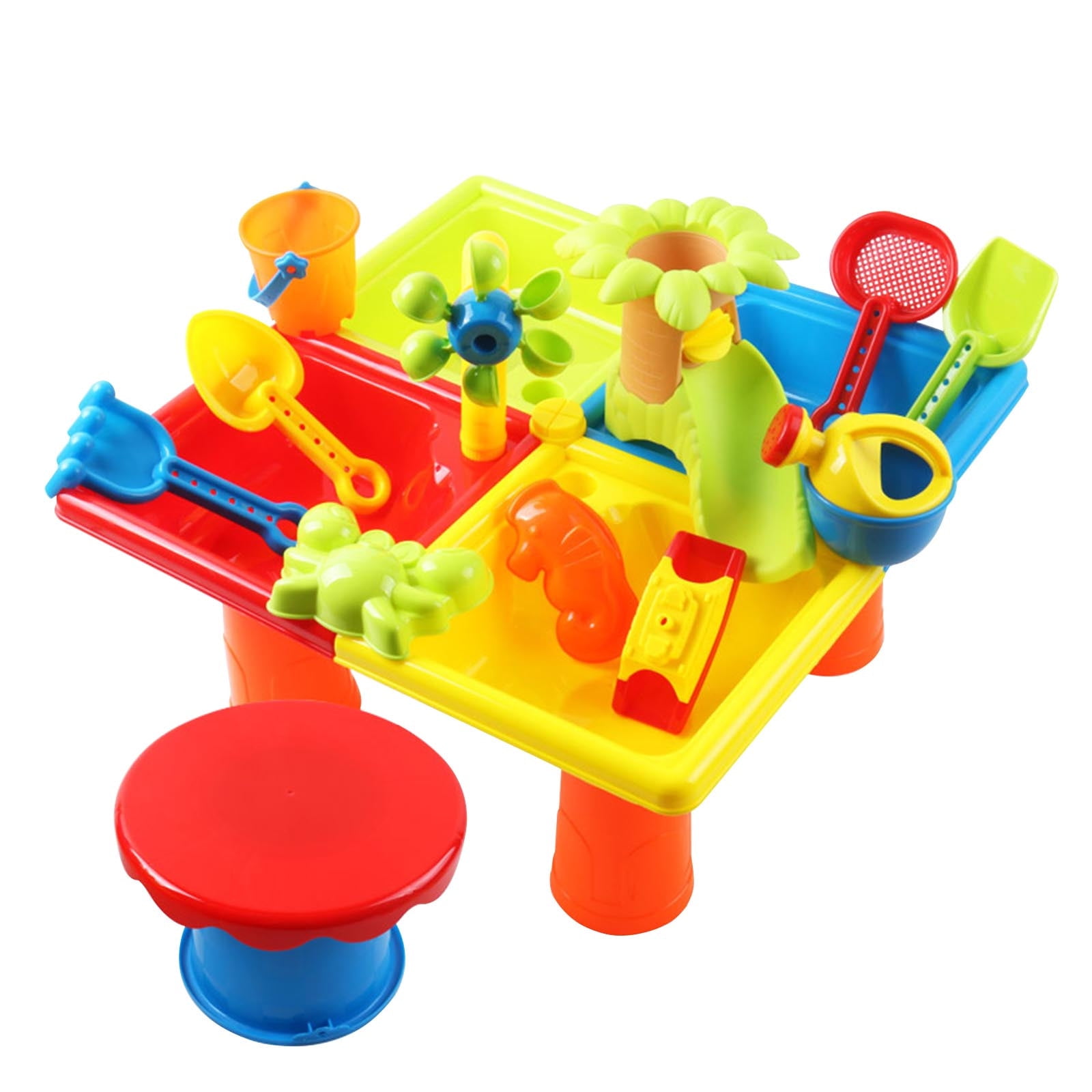 Colorful 4 In 1 Sand Water Table For Kids Activity Sensory Play Table Beach Sand Toy 25Pcs