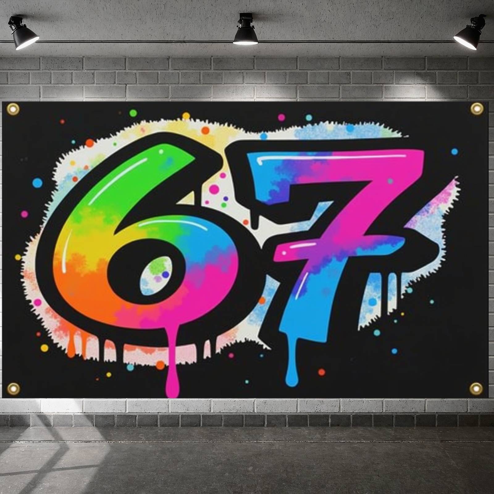 Colorful 67th Birthday Banner Dripping Effect Festive Background 3D ...