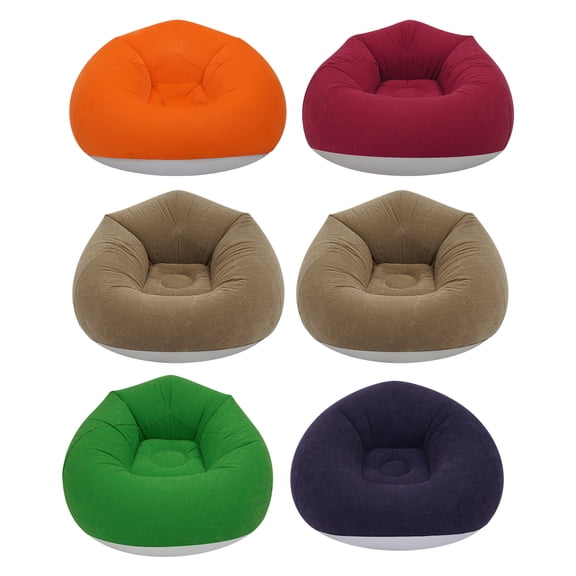 Colorful 6Pcs Bean Bag Chairs for Adults Portable Inflatable Chairs with Air Pump Blow up Couch Folding Inflatable Couch Lazy Sofa for Reading Living Room Camping