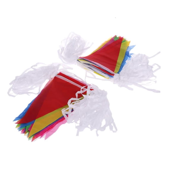 Colorful 80m for Triangle Flag Pennant Bunting String for Garland Festiva