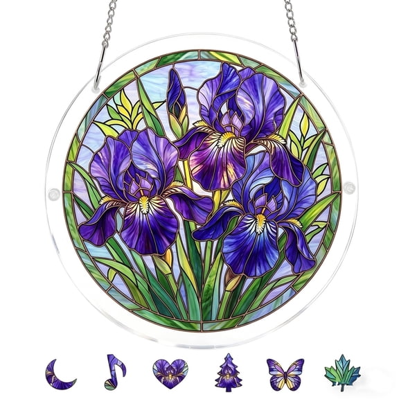 Colorful 83-Piece Acrylic Jigsaw Puzzle Hanging Decor – 7.4 Inch Stained Glass Style Sun Catcher for Window, Garden & Home Decoration, DIY Craft Kit