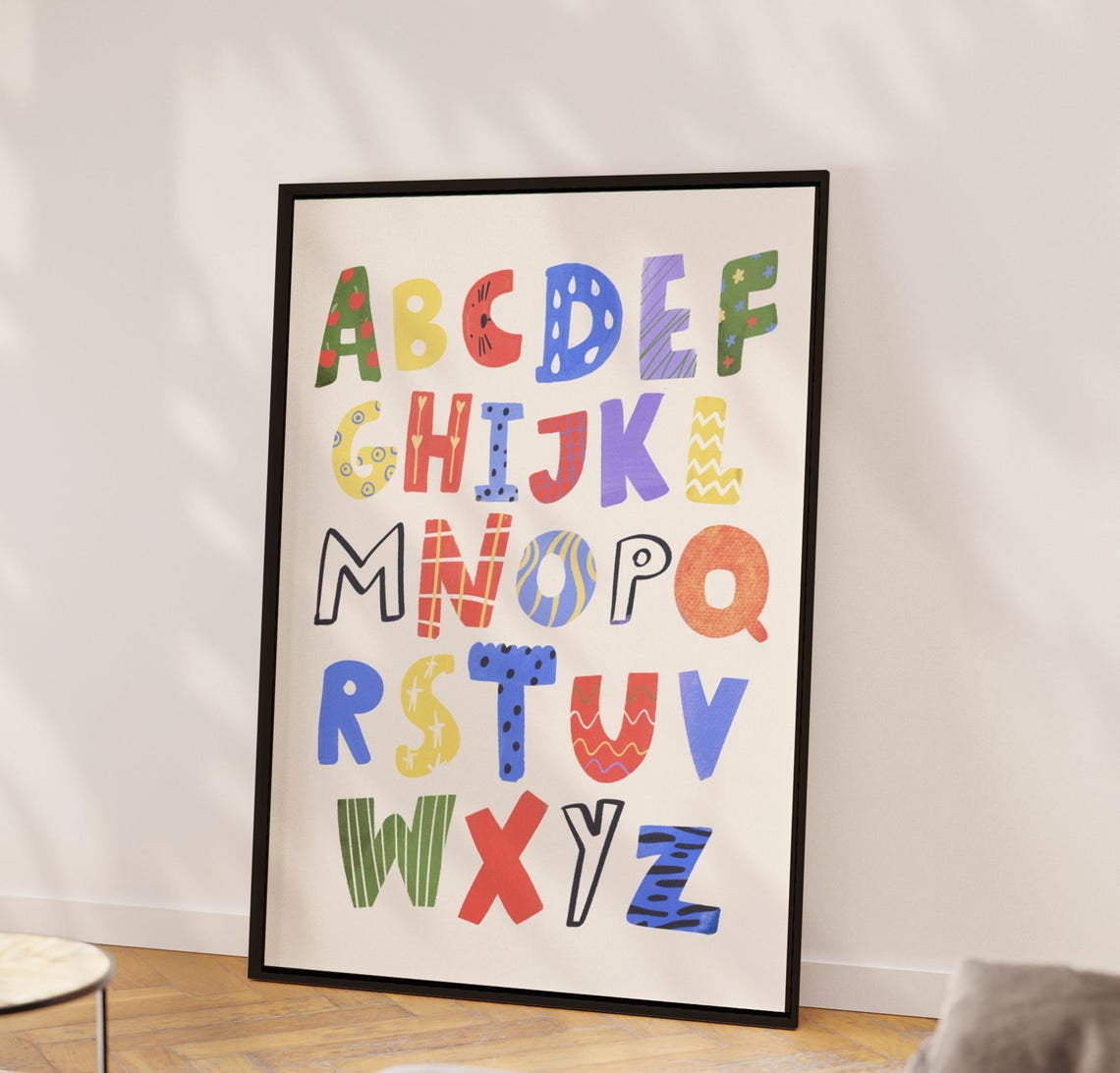 Moderne Abc Colorful ABC Alphabet Wall Art Print, Educational Letter Learning For ...