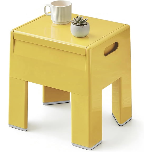 Colorful ABS Plastic Nightstand Detachable Storage Side Table Stool | Tool-Free Assembly, Eco-Friendly Plastic, Detachable Legs, 230 Lbs Load, Bedroom, Living Room, Bathroom, Outdoor & Pool Use