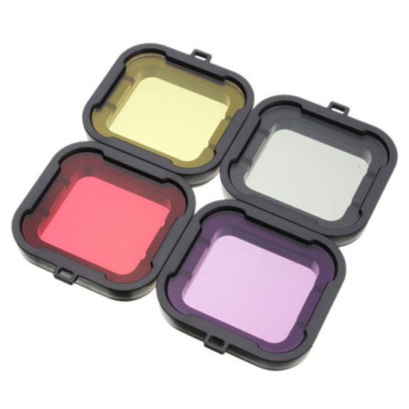 Colorful ABS Underwater Colorful Dimmable Diving UV Filter Lens Cover Kit For GoPro Hero 4 3+ Spare Part