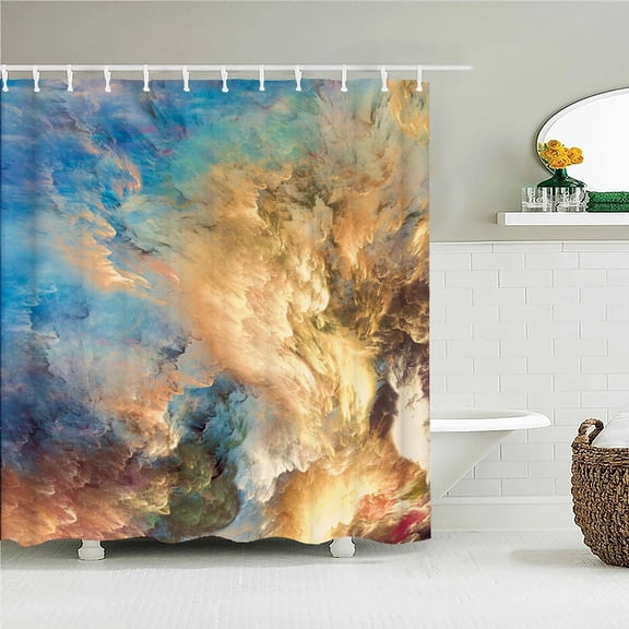 Colorful Abstract 3d Printed Bath Curtains Waterproof Polyester Fabric Washable Bathroom Bathtub Shower Curtain With