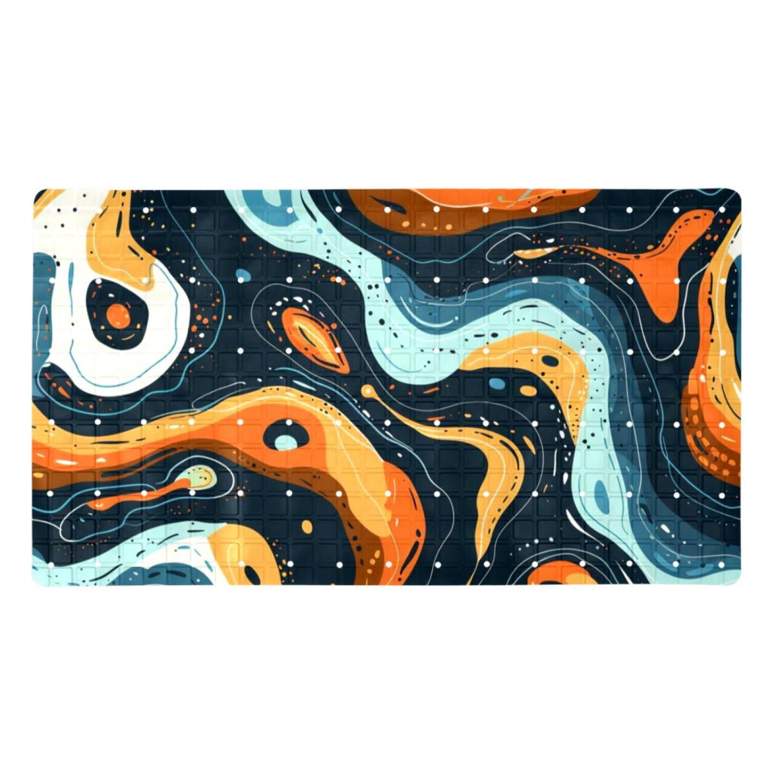 Colorful Abstract Alphabet NonSlip Bath Tub Mat, Quick Drying, Extra
