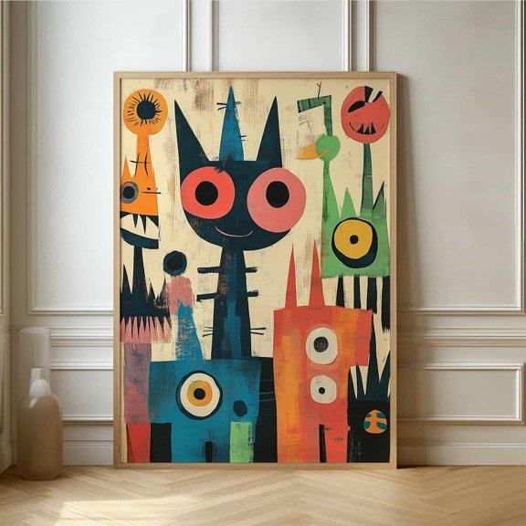 Colorful Abstract Animal Monster Modern Art For Room