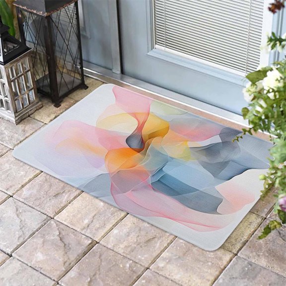 Colorful Abstract Art Front Door Mat Indoor Outdoor Heavy Duty Absorbent Non-Slip Doormat Rug for High Traffic Areas 16"x24"