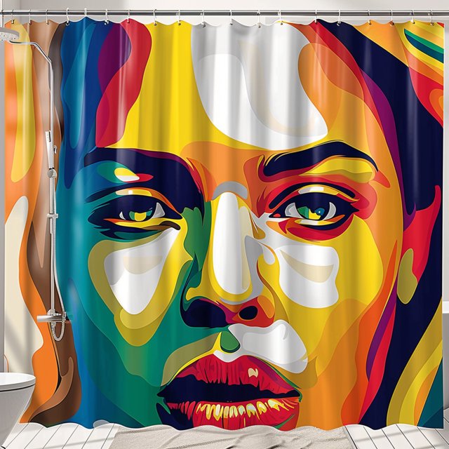 Colorful Abstract Art Shower Curtain Vibrant Design for Bathroom Decor
