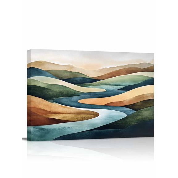 Colorful Abstract Art Wall Art for Living Room,Canvas Picture Wall Decor for Bathroom Bedroom,Mountain Modern Watercolor Painting Artwork for Office Kitchen Hallway Dining Room Home Decor 12"x16"