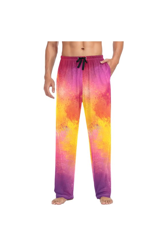 Colorful Abstract Background Mens Cotton Pajama Pant Sleep and Lounge Bottons with Pockets