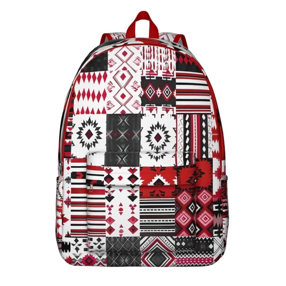 Colorful Abstract Backpack for Women – Oxford Durable Artistic School Bookbag with Comfortable Carrying and Vintage Tribal Influence
