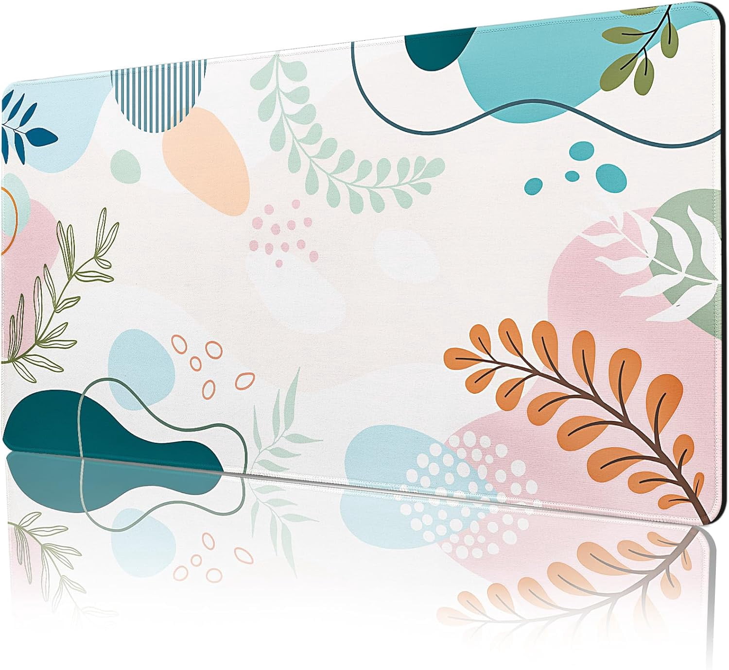 Colorful Abstract Boho Large Mouse Pad, Waterproof Green Pink Desk Mat, Non Slip Computer Gaming Mouse Pad, XXL Full Desk Mousepad Writing Pad for School Office Home 31.5" x 15.7"