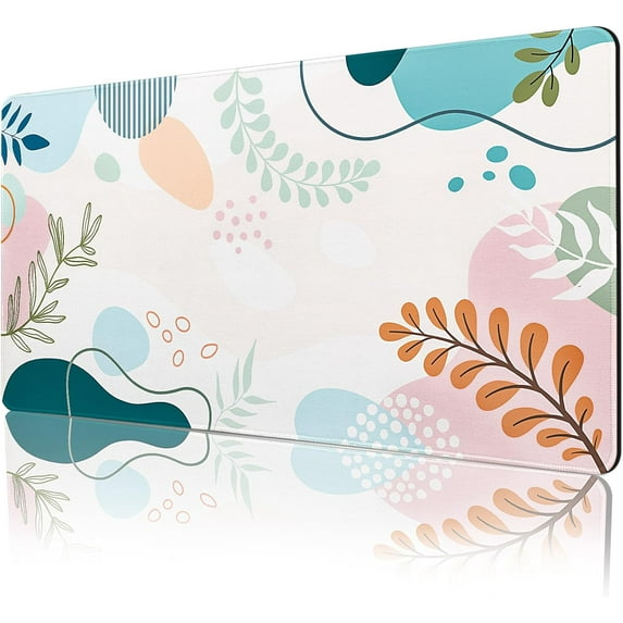 Colorful Abstract Boho Large Mouse Pad, Waterproof Green Pink Desk Mat, Non Slip Computer Gaming Mouse Pad, XXL Full Desk Mousepad Writing Pad for School Office Home 31.5" x 15.7"