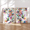 Colorful Abstract Botanical Prints, Modern Floral Wall Art Set Of 2 ...
