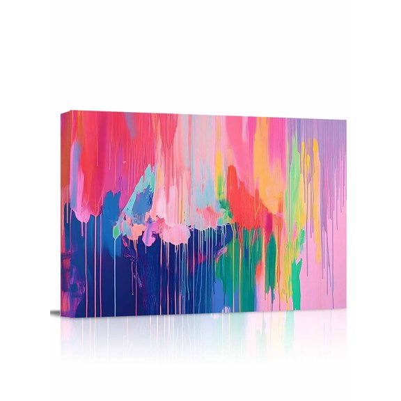 Colorful Abstract Canvas Print Wall Art Multicolor Fantasy Framed Canvas Art Wall Decor Aesthetic Pictures Painting Morden Artwork for Living Room Bedroom, Ready to Hang - 12"x16"