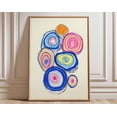 thumbnail image 1 of Colorful Abstract Circles Modern Geometric Wall Art Print, Unframed Paper Poster 11x14in, 1 of 4