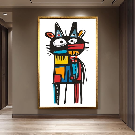 Colorful Abstract Deer Wall Art Modern Animal Vibrant Wildlife Home Decor, Unframed Canvas 12x16in