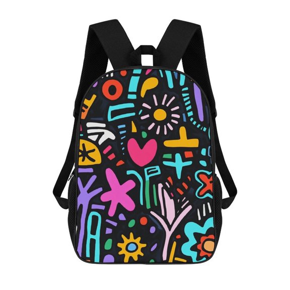 Colorful Abstract Doodle Pattern Backpack 17 Inch Laptop Bag Large Capacity Men's And Women's Backpack Travel Bag