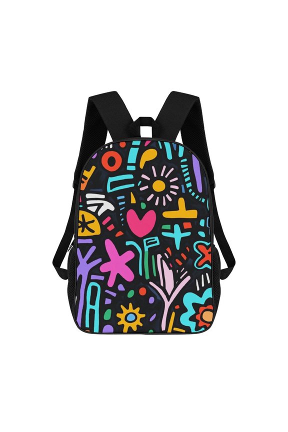Colorful Abstract Doodle Pattern Backpack 17 Inch Laptop Bag Large Capacity Men's And Women's Backpack Travel Bag