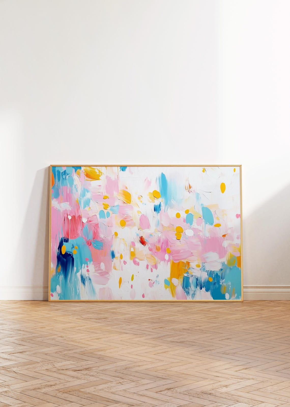 Colorful Abstract Dots Wall Art, Soft Pastel Acrylic Decor, Preppy ...