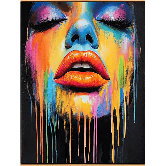 Colorful Abstract Face Canvas PaintingSuitable for Living Room Bedroom Office Bathroom and Dinning Room Decoration.