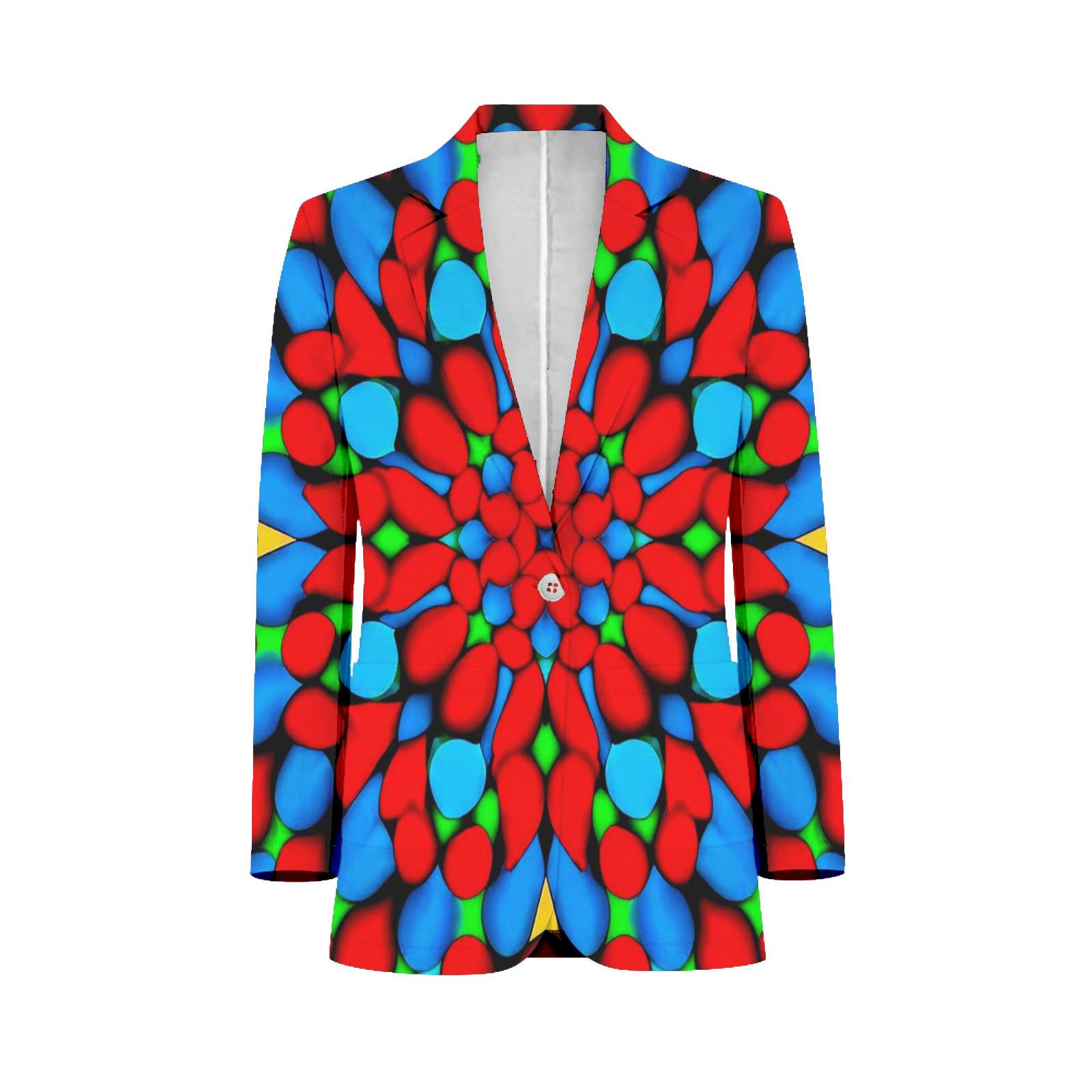 Colorful Abstract Floral Pattern Mens Suits Shawl Collar Slim Fit Suit ...