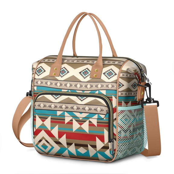 Colorful Abstract Geometric Leakproof Lunch Bag - Large Insulated Tote for Work & Picnics