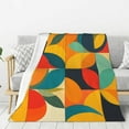 thumbnail image 1 of Colorful Abstract Geometric Shapes Curves Lightweight Plush Fuzzy Cozy Soft Blankets 40"X30", 1 of 5