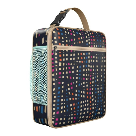 Colorful Abstract Insulated Lunch Bag Box Teen Reusable Lunch Tote Bag with Detachable Handle Portable Lunch Bag Work Camping