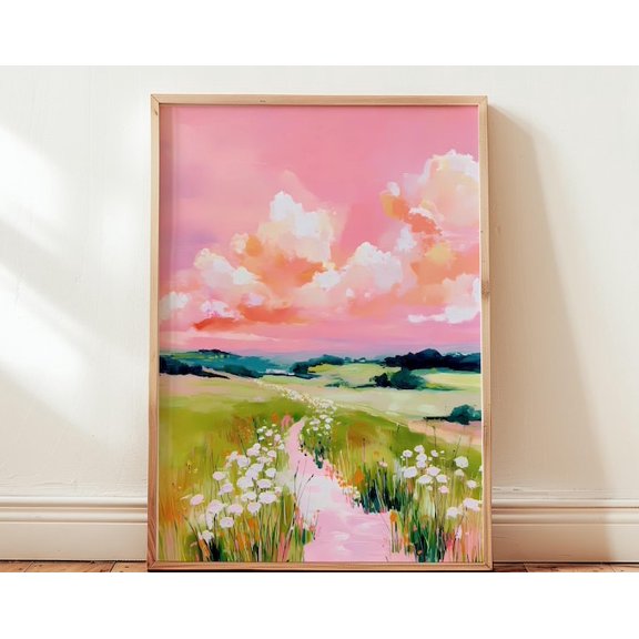 Colorful Abstract Landscape Wall Art Print, Unframed Paper Poster 8x10in