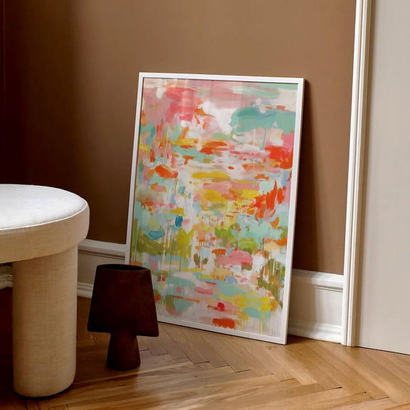 Colorful Abstract Large Modern In Bright Pastel Tones, Unframed Poster