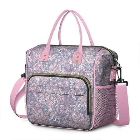 Colorful Abstract Leakproof Cooler Bag - Large Insulated Food Storage Tote with Decorative Floral Design