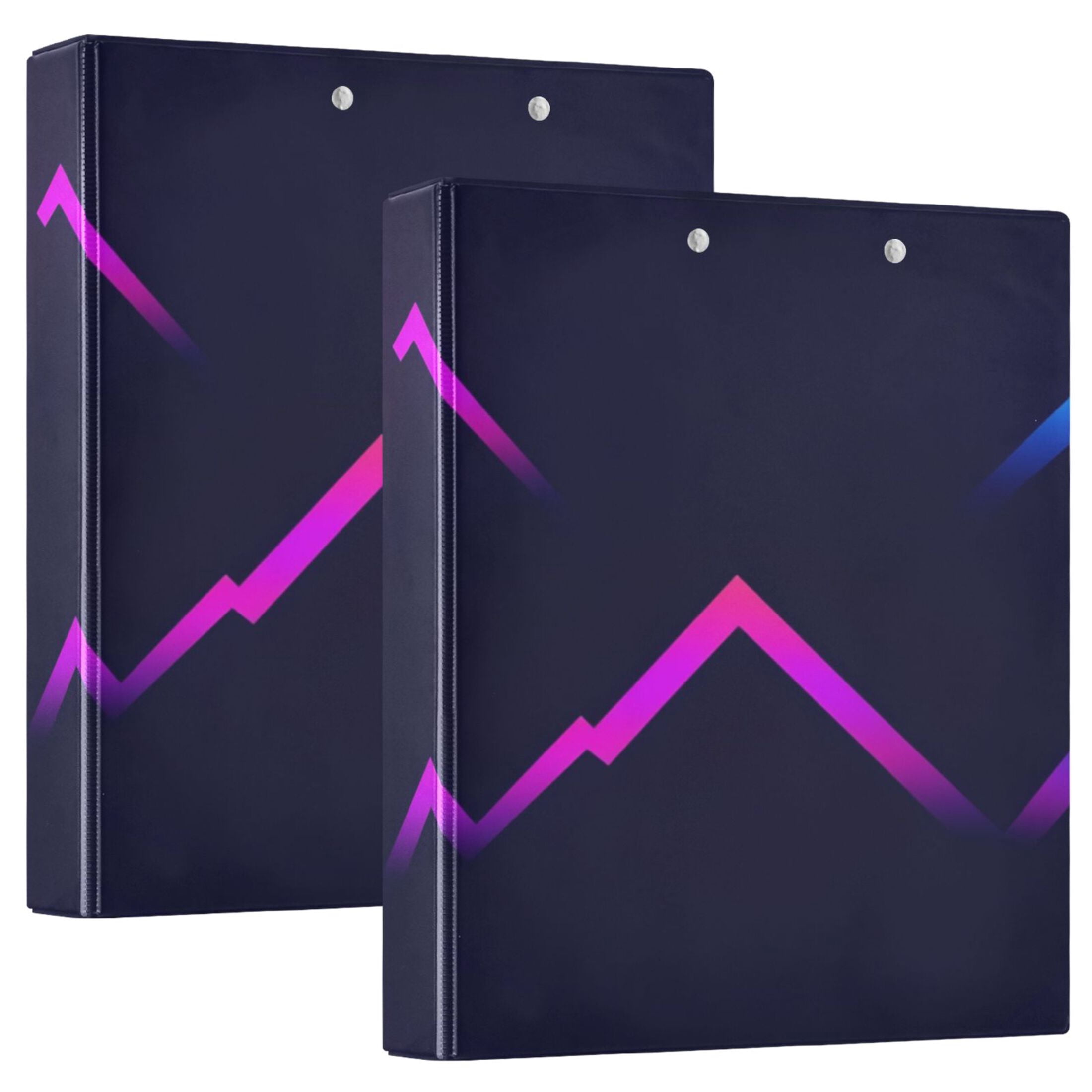 Colorful Abstract Lines 12.4x10.6in PVC Round Ring Binder, D-Ring 3 ...