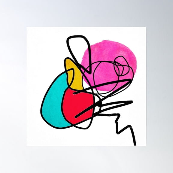 Colorful Abstract Lines, Irena Orlov Poster Wall Art, Modern Wall Decor For Living Room Bedroom, 16x16 UNFRAMED