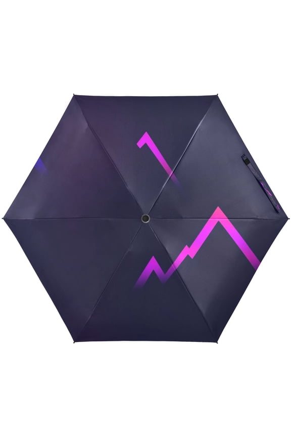 Colorful Abstract Lines Umbrellas for Sun Auto Open Close UV50+ Waterproof 5-Fold Compact Fiberglass Frame