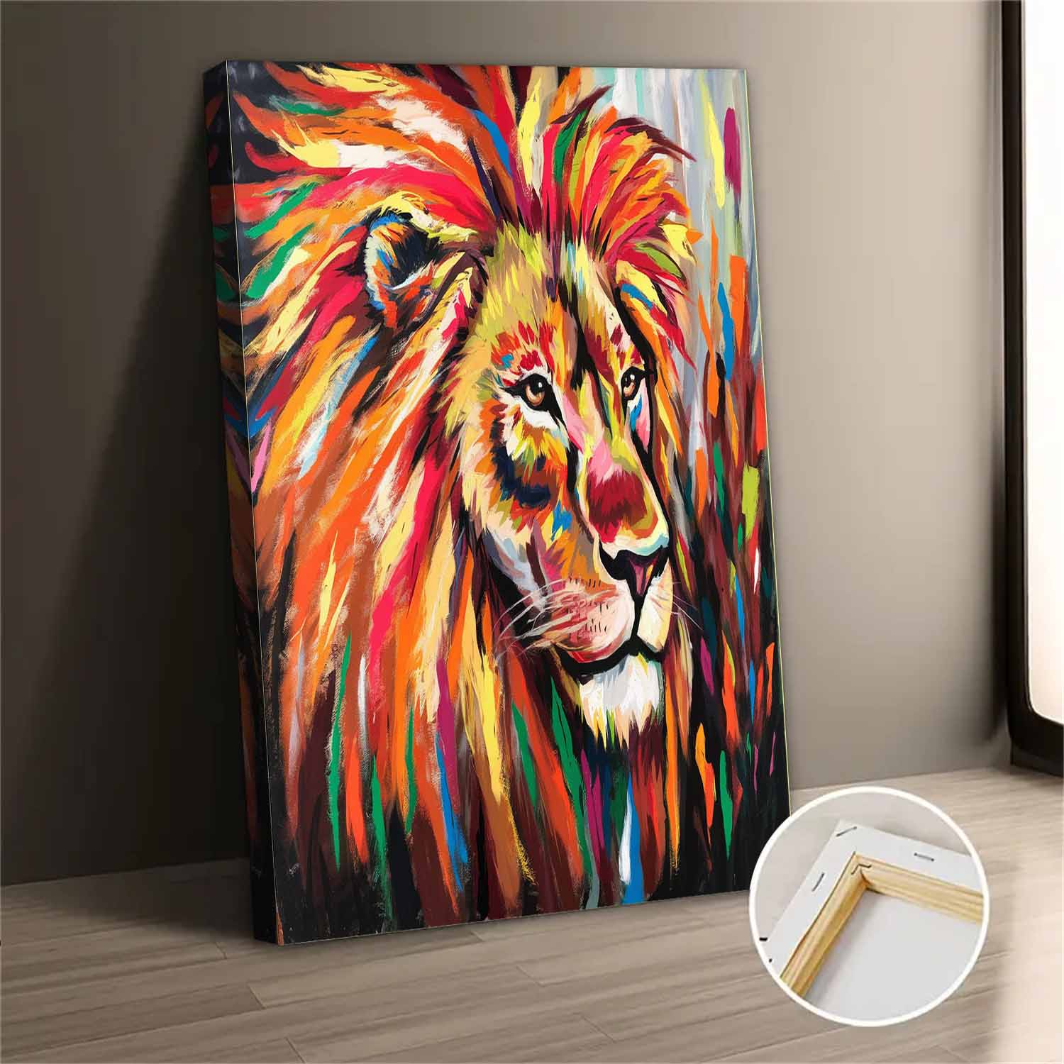 Colorful Abstract Lion Canvas Wall Art for Bedroom Living Room Home ...