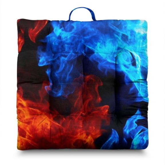 Colorful Abstract Meditation Cushion - Modern Square Zabuton Seat with Resilient Filling - Perfect for Meditation Practitioners & Teens