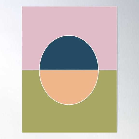 Colorful Abstract Minimalist Rising Sun Poster Wall Art, Modern Wall Decor For Living Room Bedroom, 12x18 UNFRAMED