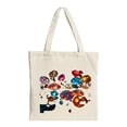 thumbnail image 1 of Colorful Abstract Mushroom Design Tote Bag - Cream Canvas Multifunctional Reusable Shopping Bag for Parties Travel & Shopping, 1 of 4